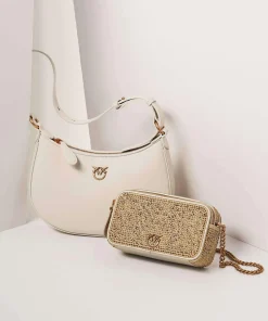 Pinko Shoulder Bags-Half Moon Mini Shoulder bag fine grain cow leather