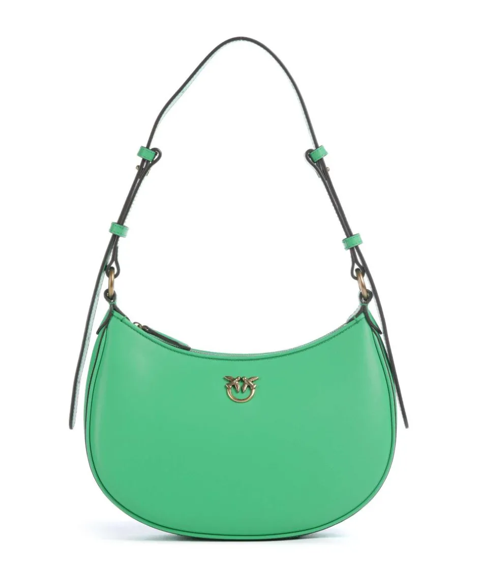 Pinko Shoulder Bags-Half Moon Mini Shoulder bag fine grain cow leather