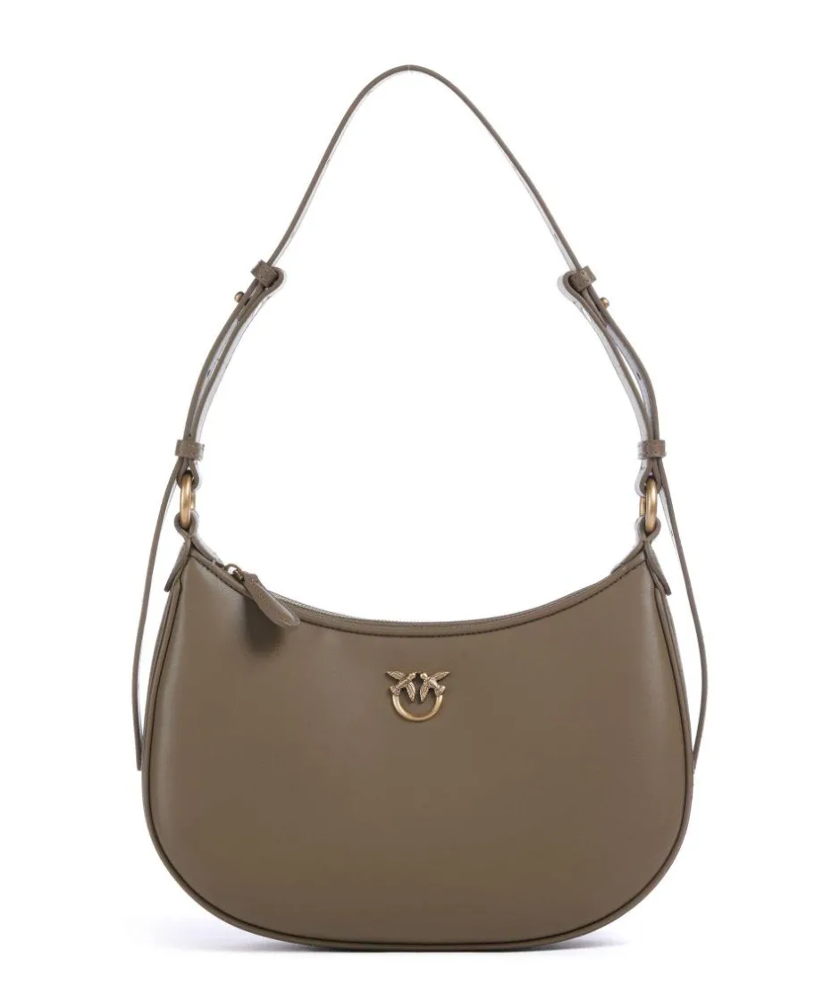 Pinko Shoulder Bags-Half Moon Mini Shoulder bag fine grain cow leather