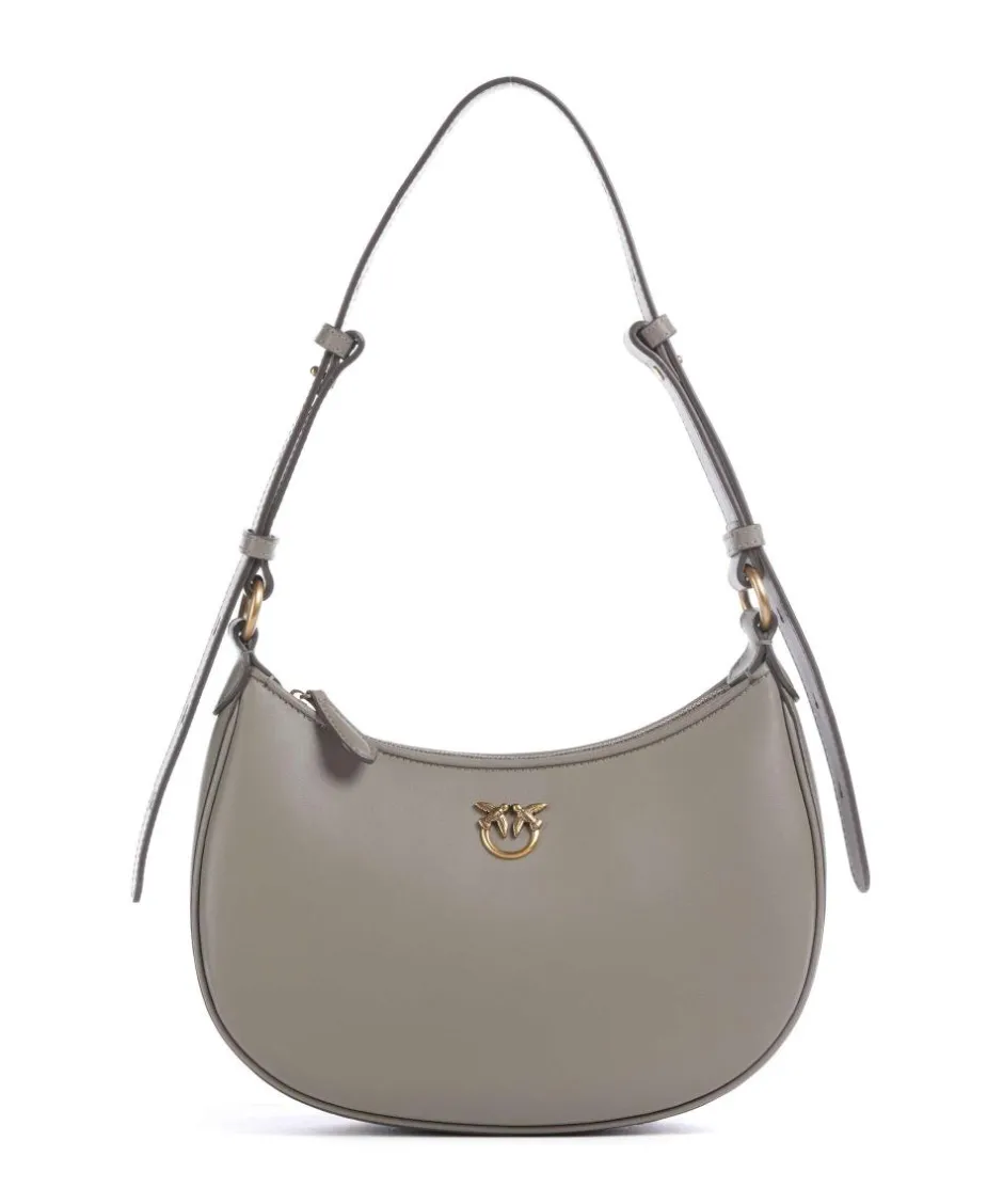 Pinko Shoulder Bags-Half Moon Mini Shoulder bag fine grain cow leather