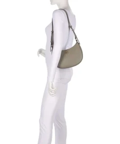 Pinko Shoulder Bags-Half Moon Mini Shoulder bag fine grain cow leather