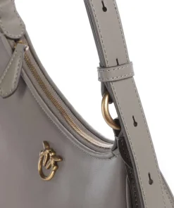 Pinko Shoulder Bags-Half Moon Mini Shoulder bag fine grain cow leather
