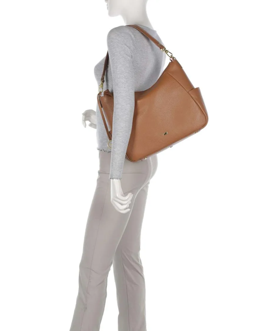 Braun Büffel Shoulder Bags|Hobo Bags-Hanna Hobo bag grained cow leather