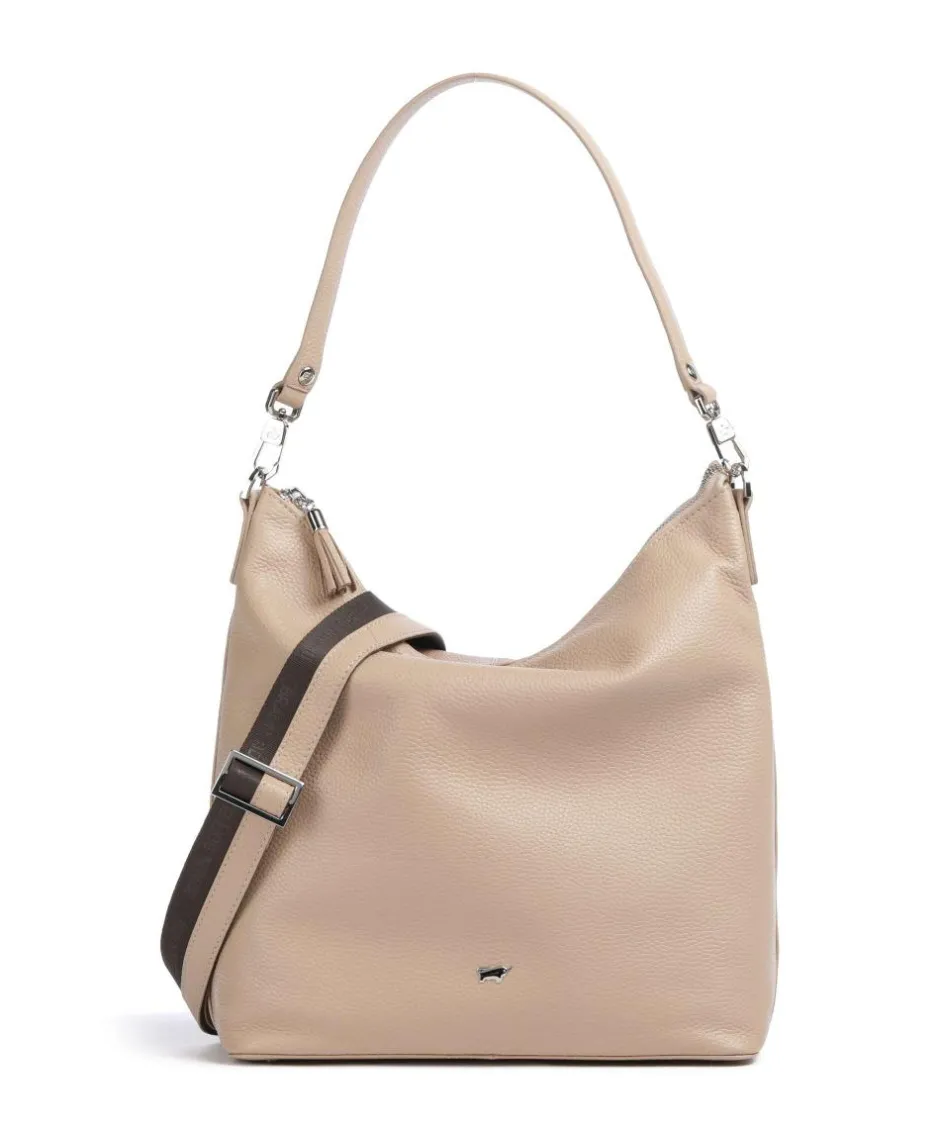 Braun Büffel Shoulder Bags|Hobo Bags-Hanna Hobo bag grained cow leather