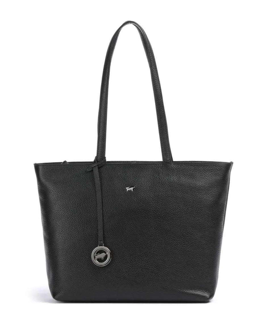 Braun Büffel Tote Bags-Hanna Tote bag grained leather