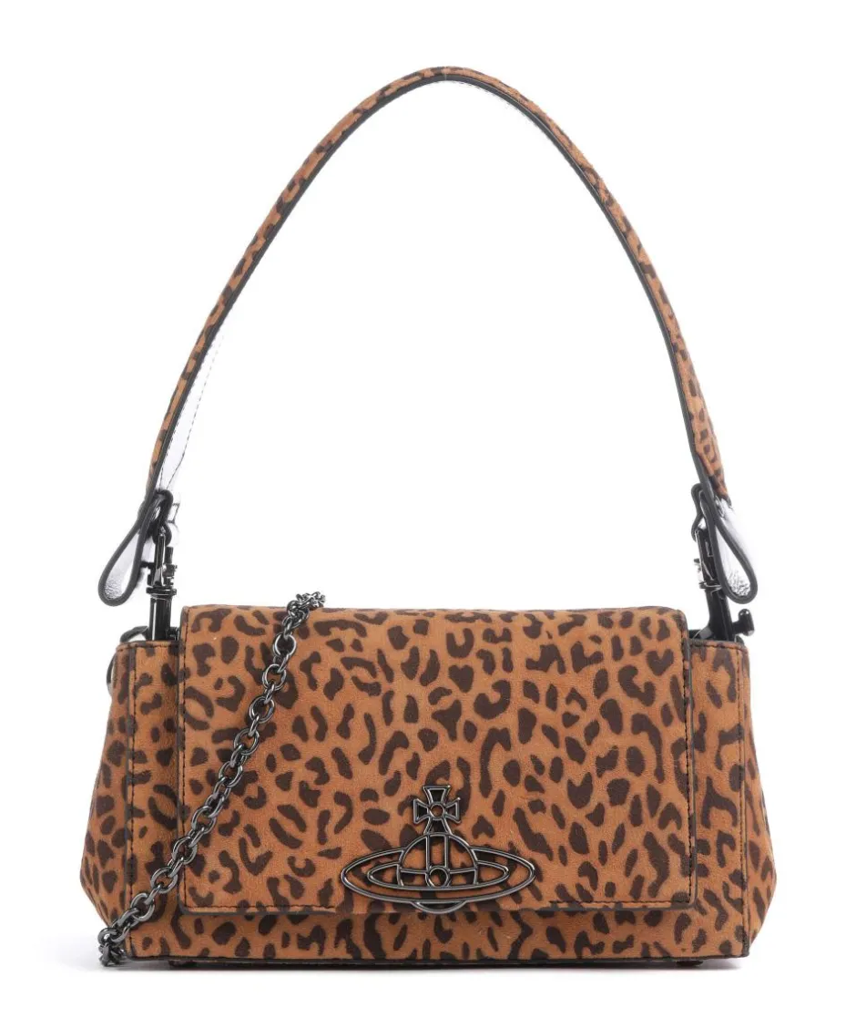 Vivienne Westwood Shoulder Bags|Crossbody Bags-Hazel Suede Printed Medium Shoulder bag sheepskin leather