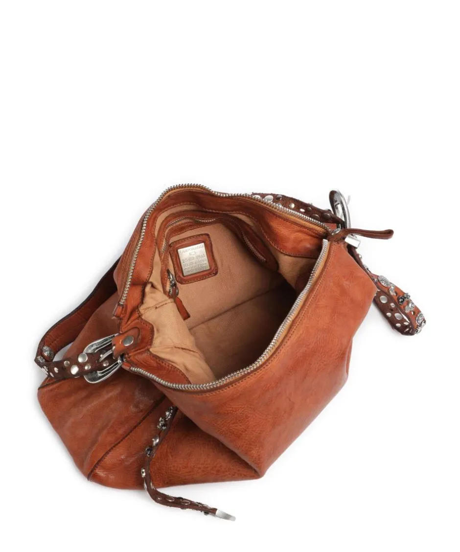 Campomaggi Shoulder Bags|Hobo Bags-Hobo bag fine grain cow leather