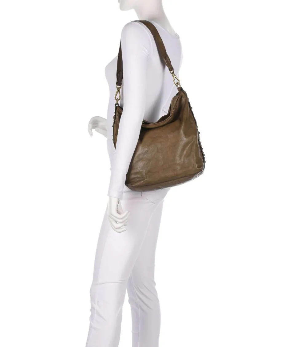 Campomaggi Shoulder Bags|Hobo Bags-Hobo bag fine grain cow leather