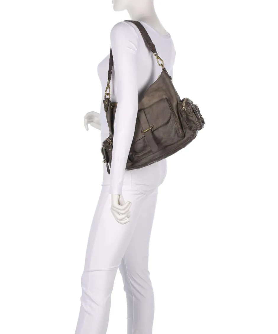 Campomaggi Shoulder Bags|Hobo Bags-Hobo bag grained cow leather