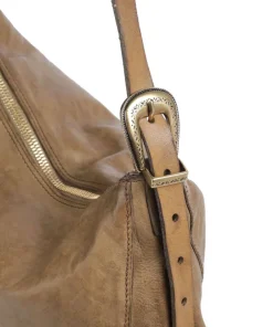 Campomaggi Shoulder Bags|Hobo Bags-Hobo bag grained cow leather