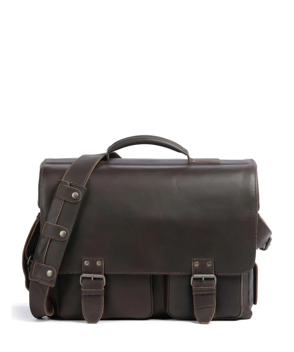 Aunts & Uncles Business- & Laptop Bags-Hunter Big Finn Briefcase 15″ buffalo leather