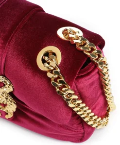 Just Cavalli Shoulder Bags|Crossbody Bags-Iconic Snakes Puffy Shoulder bag velvet fabric