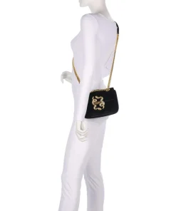 Just Cavalli Shoulder Bags|Crossbody Bags-Iconic Snakes Puffy Shoulder bag velvet fabric