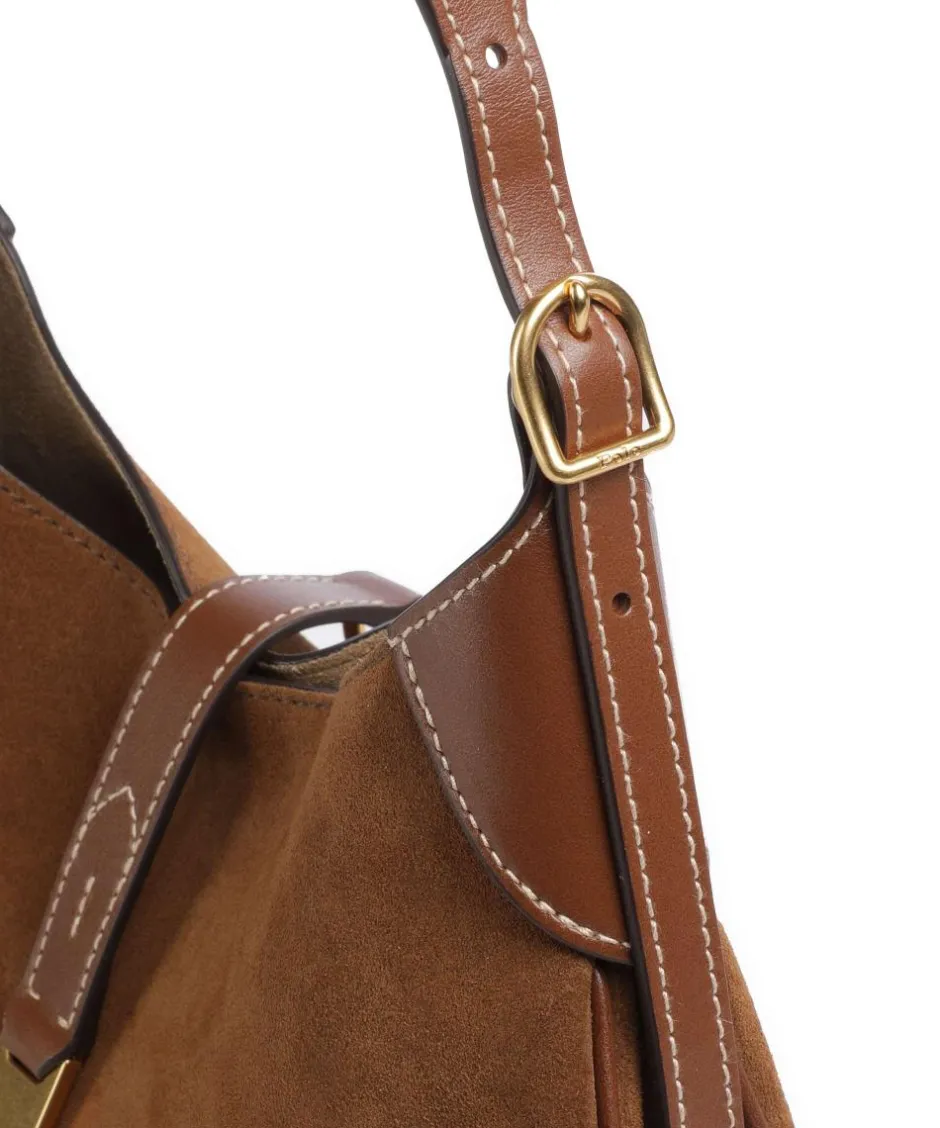 Polo Ralph Lauren Shoulder Bags|Hobo Bags-ID Collection Small Hobo bag fine grain cow leather, brushed cow leather