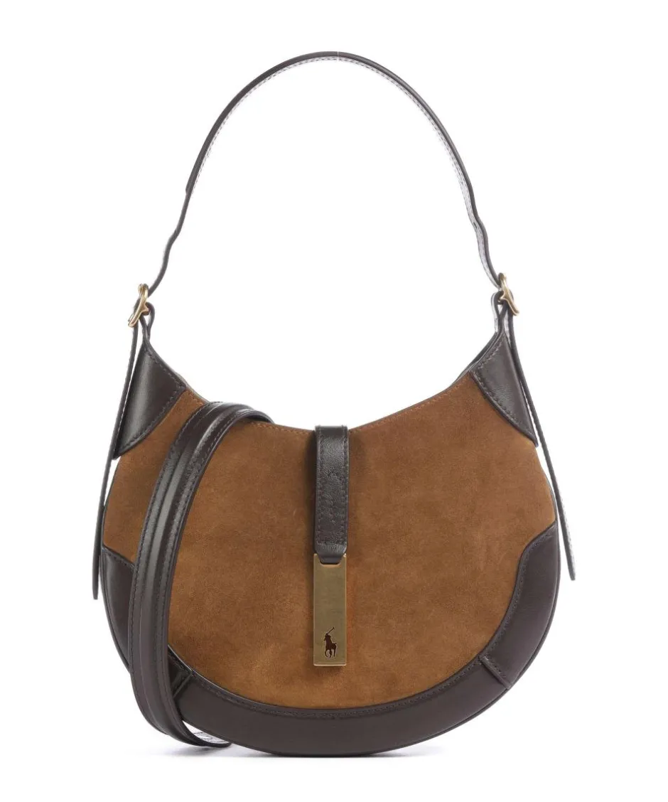 Polo Ralph Lauren Shoulder Bags|Hobo Bags-ID Collection Small Hobo bag fine grain cow leather, brushed cow leather