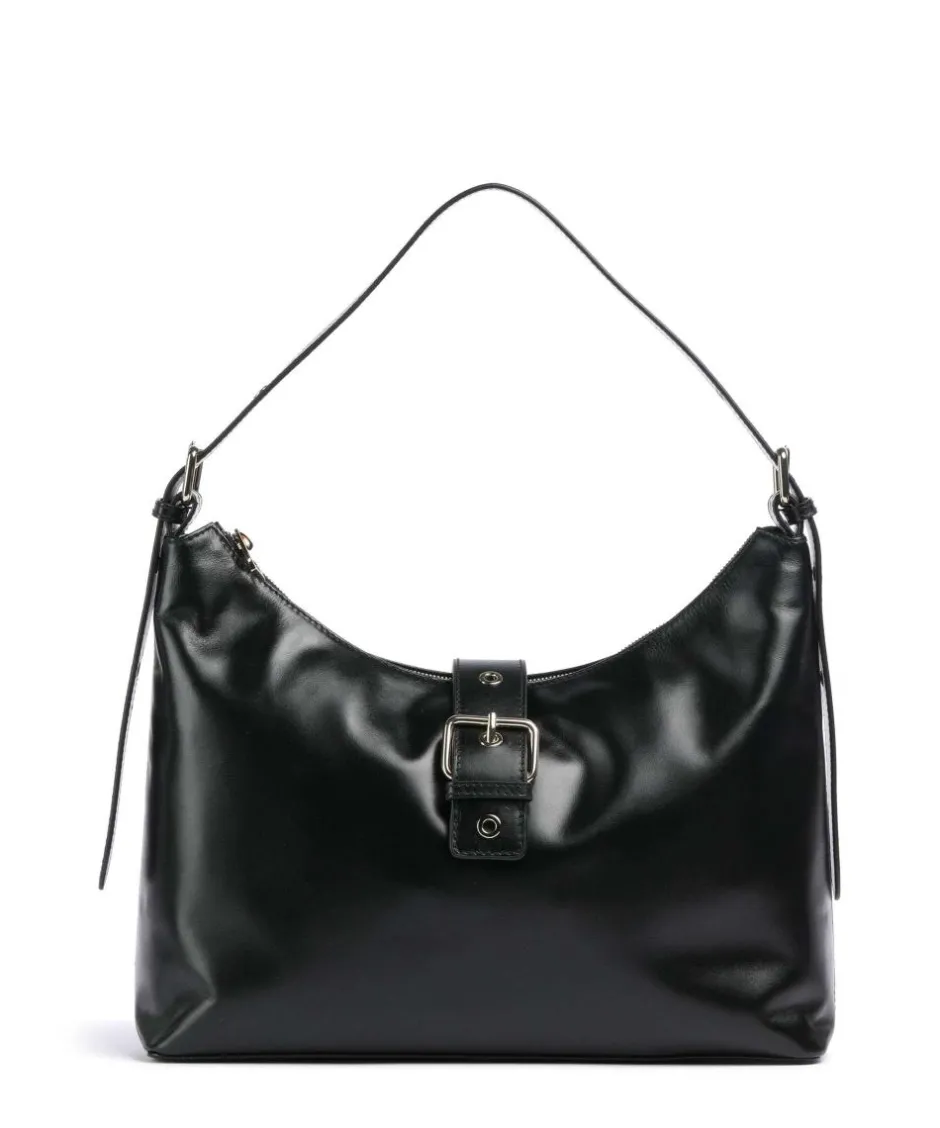Núnoo Shoulder Bags|Hobo Bags-Italian Leather Rio Buckle Hobo bag fine grain leather
