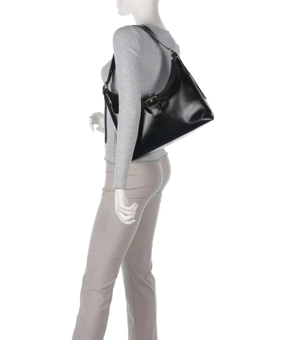 Núnoo Shoulder Bags|Hobo Bags-Italian Leather Rio Buckle Hobo bag fine grain leather