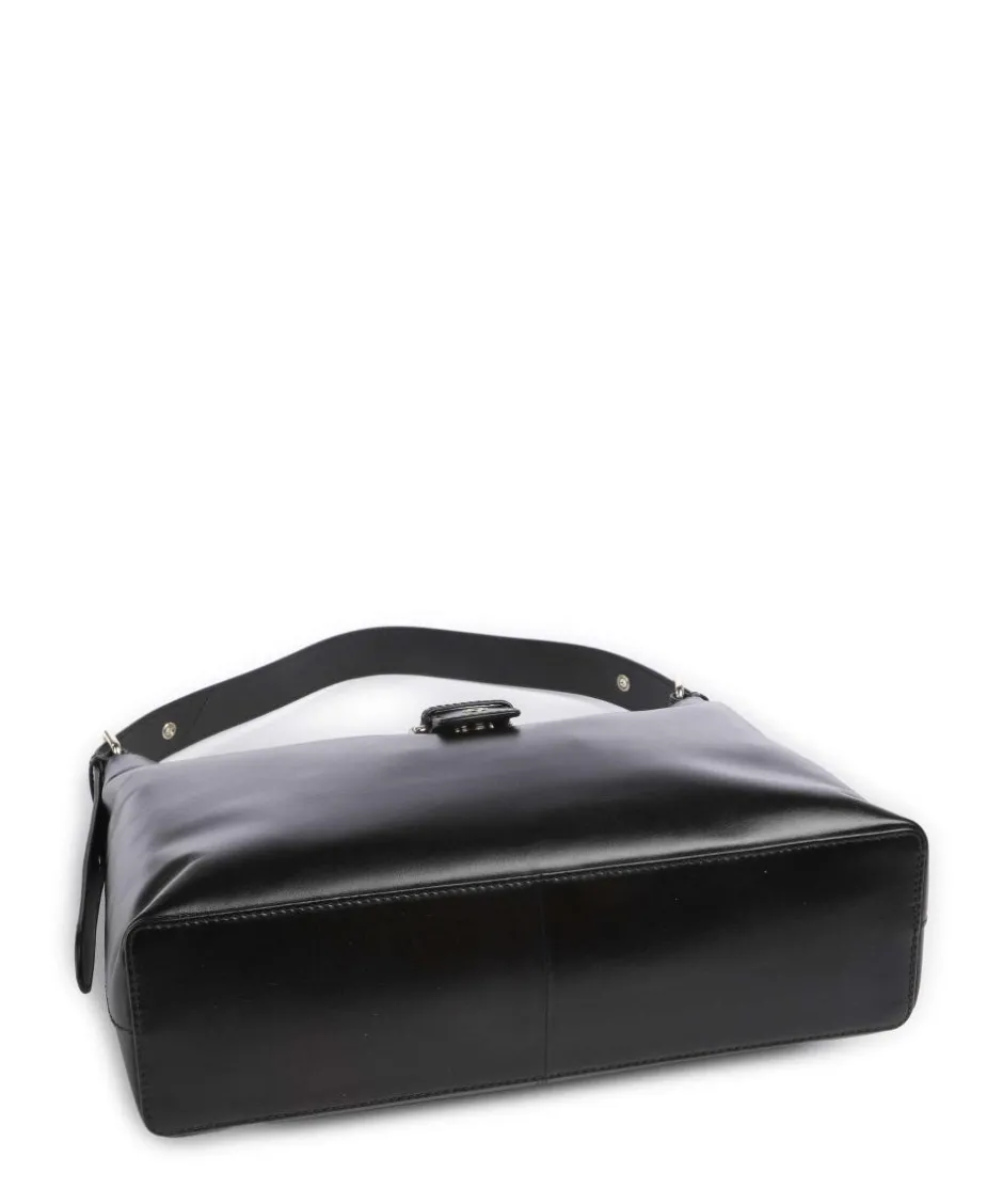 Núnoo Shoulder Bags|Hobo Bags-Italian Leather Rio Buckle Hobo bag fine grain leather
