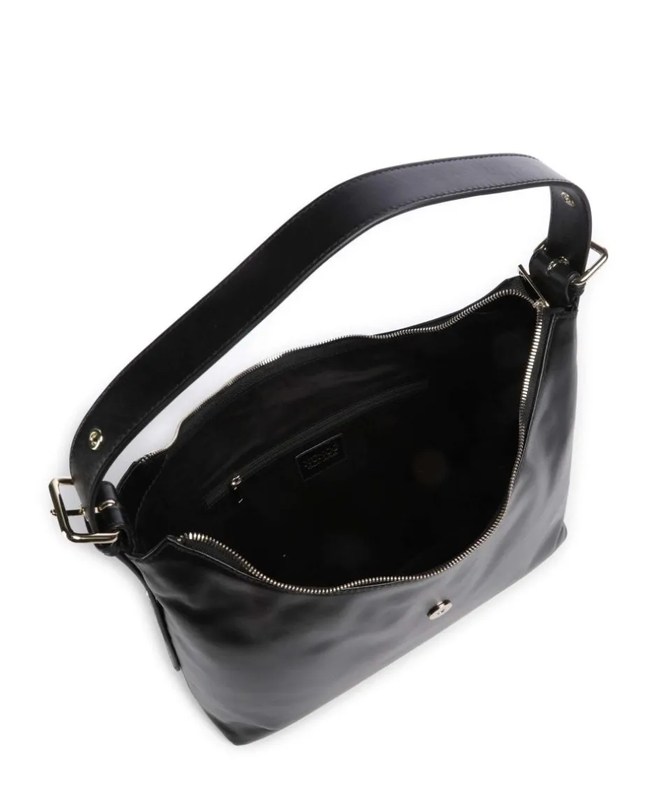 Núnoo Shoulder Bags|Hobo Bags-Italian Leather Rio Buckle Hobo bag fine grain leather