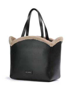 Karl Lagerfeld Tote Bags-K/Circle Tote bag faux fur, leather