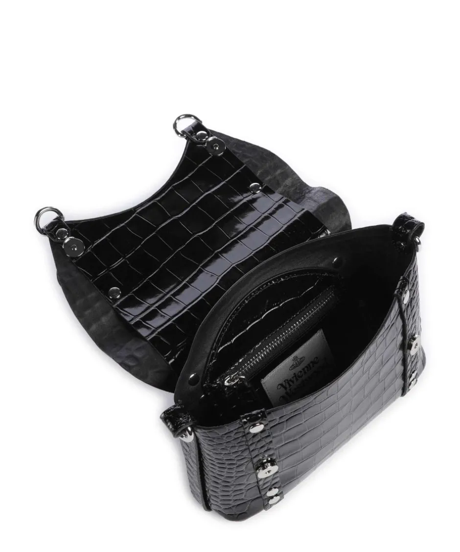 Vivienne Westwood Crossbody Bags-Kim Embossed Croc Crossbody bag embossed calfskin