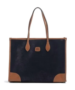Brics Tote Bags-Life Tote bag 14″ fabric, grained leather