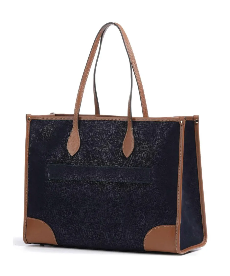 Brics Tote Bags-Life Tote bag 14″ fabric, grained leather