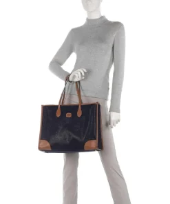 Brics Tote Bags-Life Tote bag 14″ fabric, grained leather