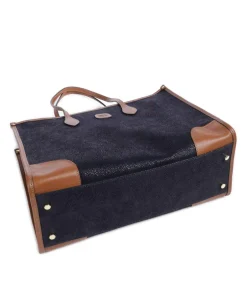 Brics Tote Bags-Life Tote bag 14″ fabric, grained leather
