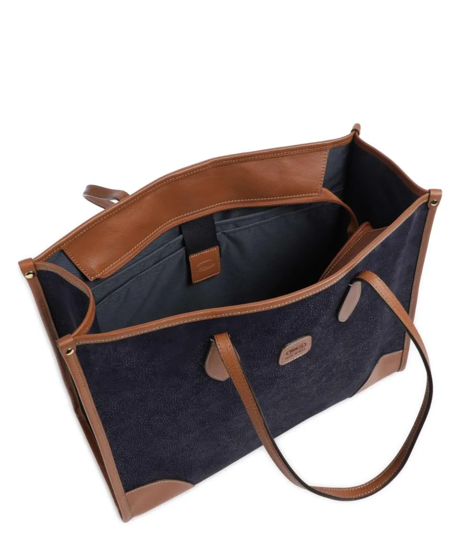Brics Tote Bags-Life Tote bag 14″ fabric, grained leather
