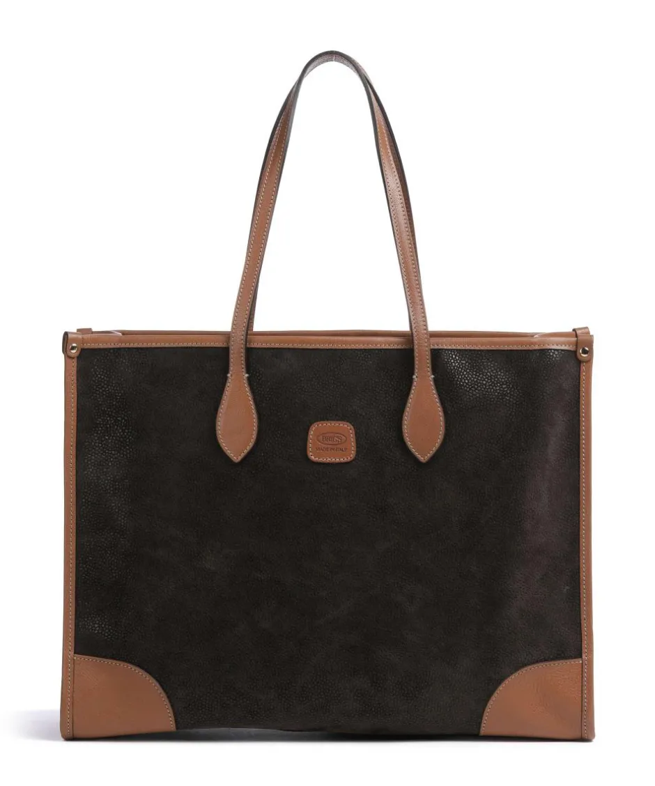 Brics Tote Bags-Life Tote bag 14″ fabric, grained leather