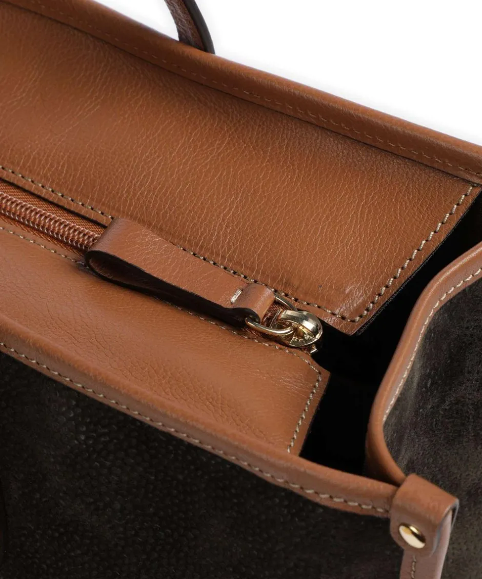 Brics Tote Bags-Life Tote bag 14″ fabric, grained leather