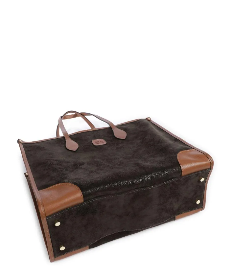 Brics Tote Bags-Life Tote bag 14″ fabric, grained leather