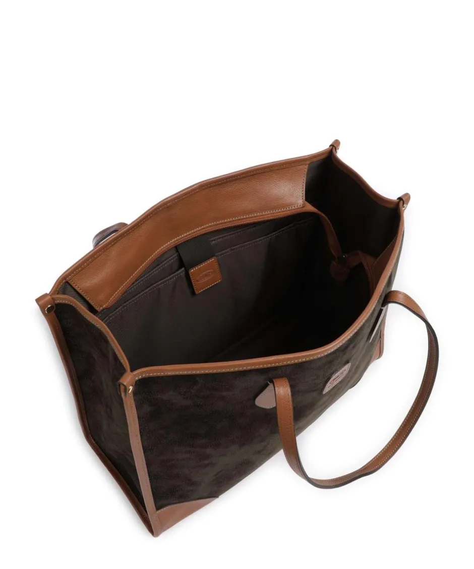 Brics Tote Bags-Life Tote bag 14″ fabric, grained leather
