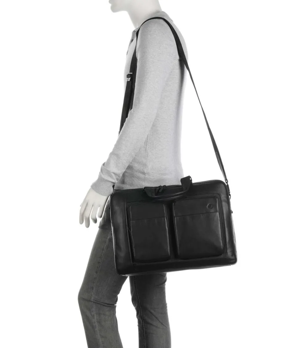 Piquadro Business- & Laptop Bags-Liko Laptop bag 15″ fine grain leather