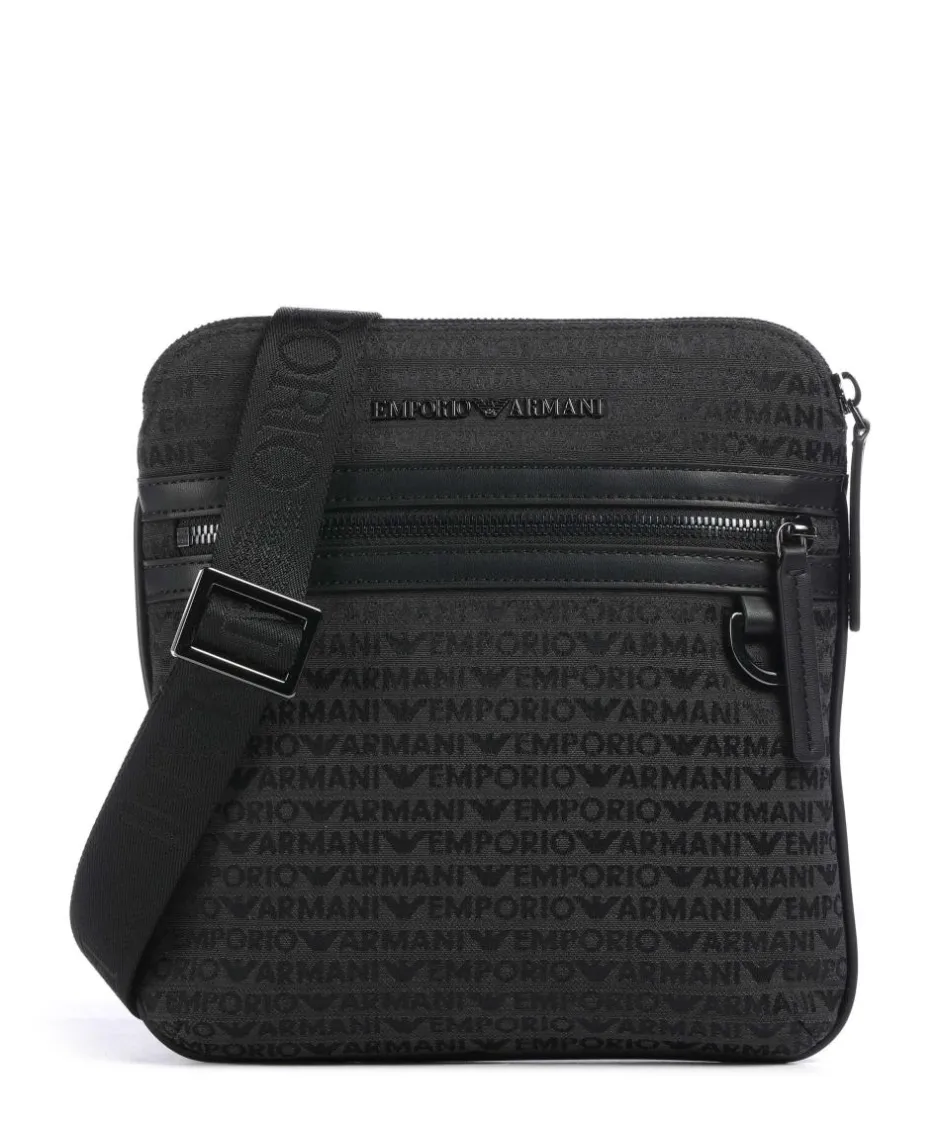 Emporio Armani Crossbody Bags-Logo Jacquard Crossbody bag canvas
