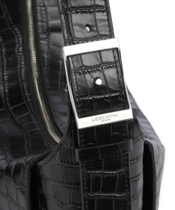 Liebeskind Shoulder Bags|Hobo Bags-Lou 2 New Croco M Hobo bag grained leather