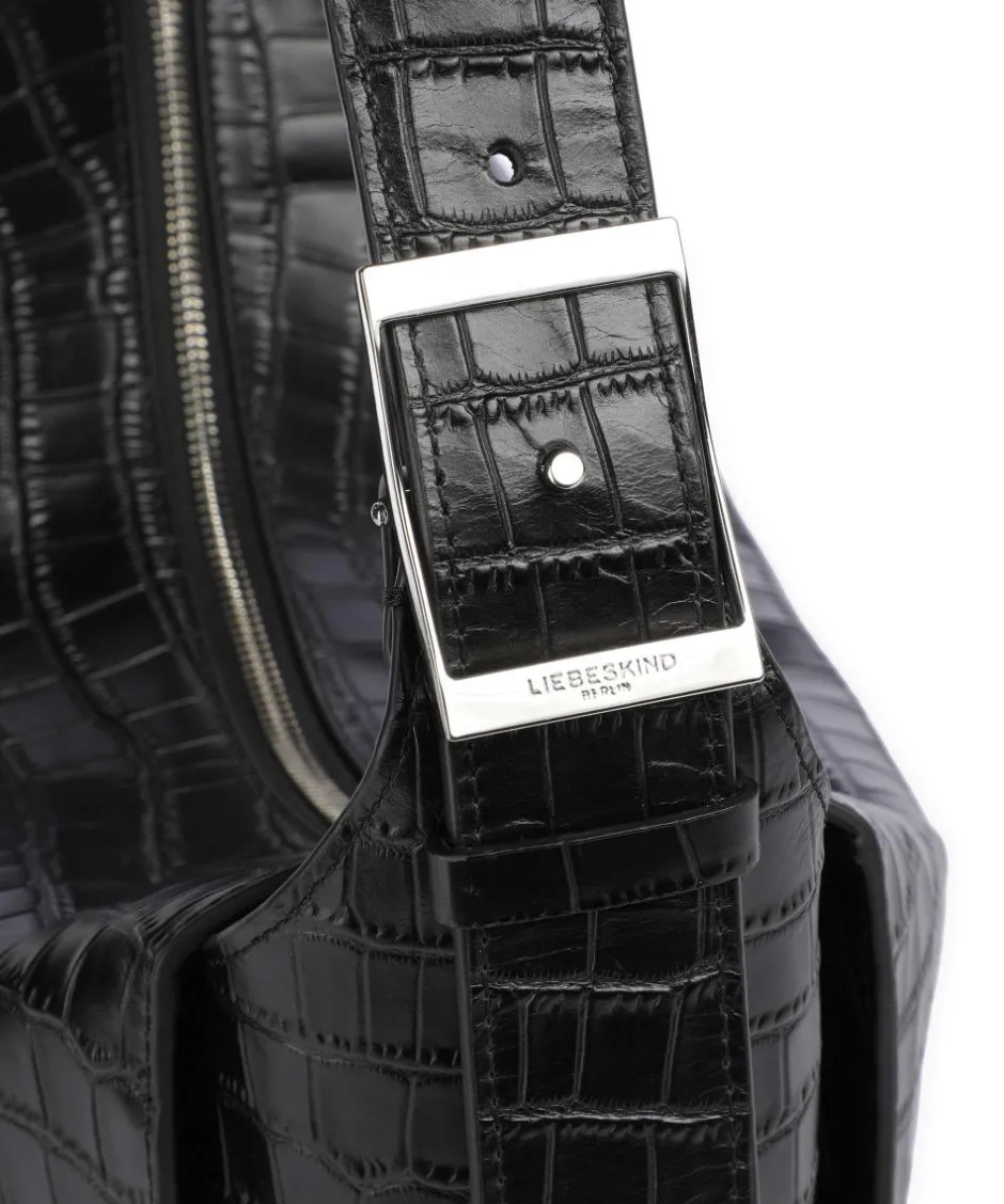 Liebeskind Shoulder Bags|Hobo Bags-Lou 2 New Croco M Hobo bag grained leather