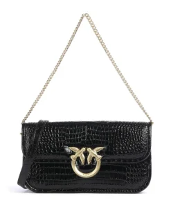 Pinko Shoulder Bags|Crossbody Bags-Love Box Baguette Shoulder bag embossed leather