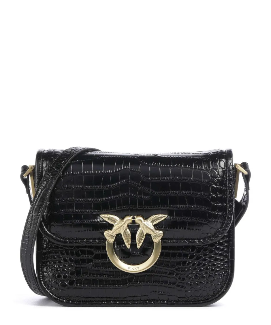 Pinko Crossbody Bags-Love Box Mini Crossbody bag embossed leather