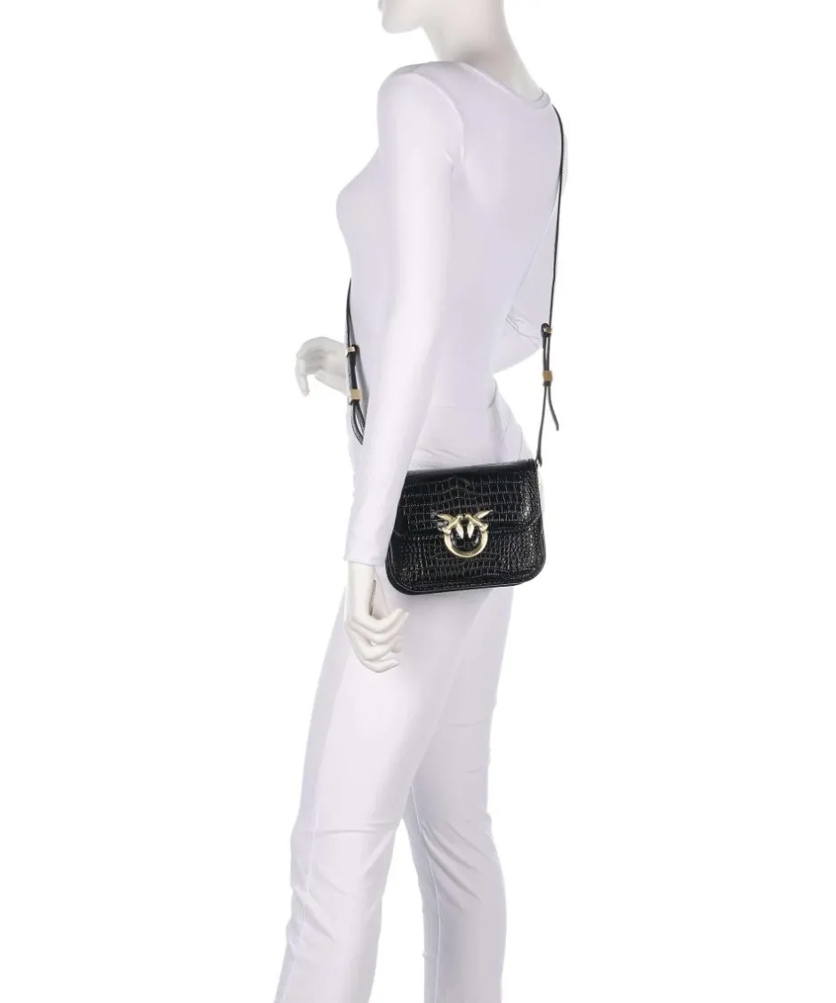Pinko Crossbody Bags-Love Box Mini Crossbody bag embossed leather