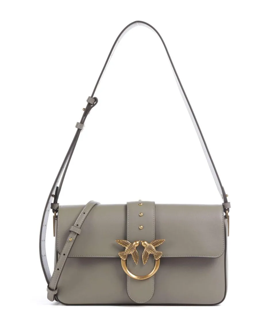 Pinko Shoulder Bags|Crossbody Bags-Love One Classic Slouchy Shoulder bag fine grain cow leather