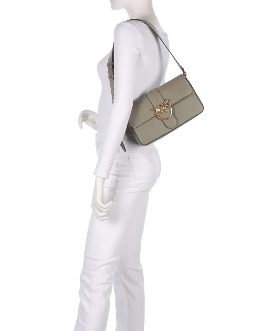 Pinko Shoulder Bags|Crossbody Bags-Love One Classic Slouchy Shoulder bag fine grain cow leather