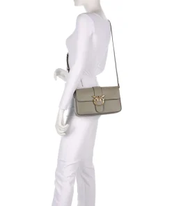 Pinko Shoulder Bags|Crossbody Bags-Love One Classic Slouchy Shoulder bag fine grain cow leather