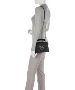 Pinko Clutch & Evening Bags|Handbags-Love One Mini Crossbody bag fine grain cow leather