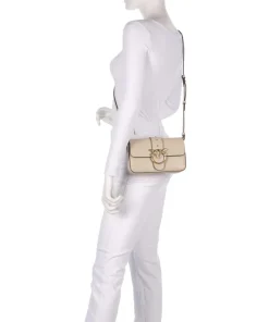 Pinko Shoulder Bags|Crossbody Bags-Love One Mini Slouchy Shoulder bag softly grained calfskin