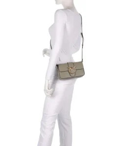 Pinko Shoulder Bags|Crossbody Bags-Love One Mini Slouchy Shoulder bag softly grained calfskin