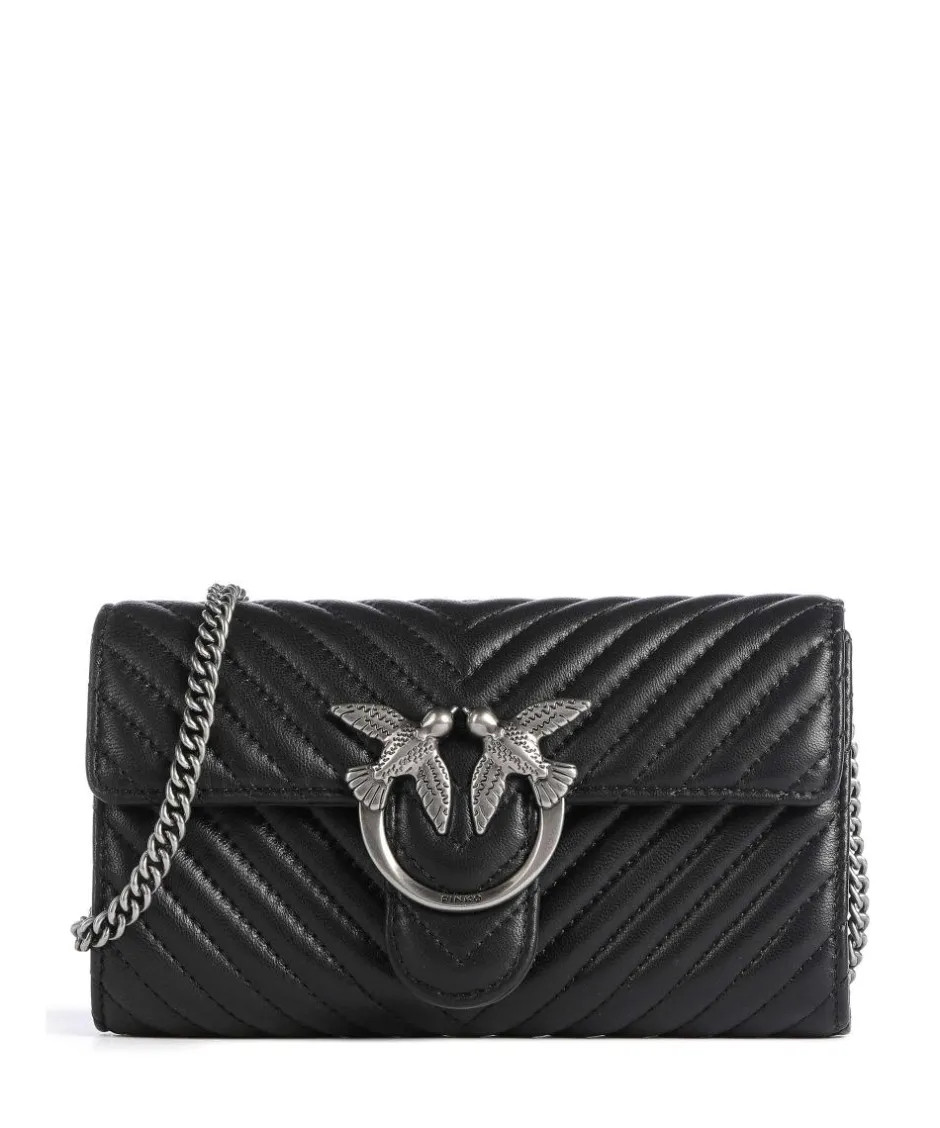 Pinko Wallets|Crossbody Bags-Love One Wallet fine grain cow leather