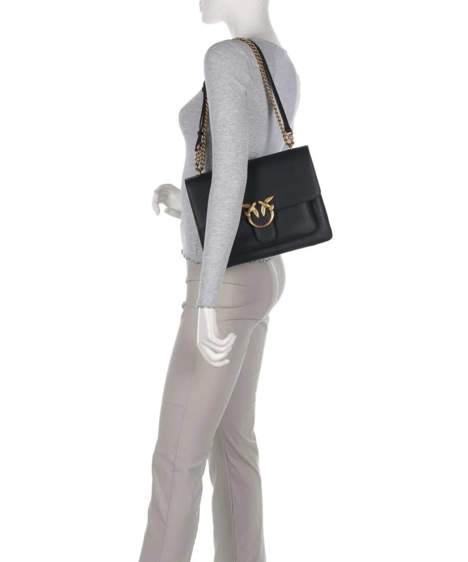 Pinko Shoulder Bags-Love Soft Big Shoulder bag grained cow leather