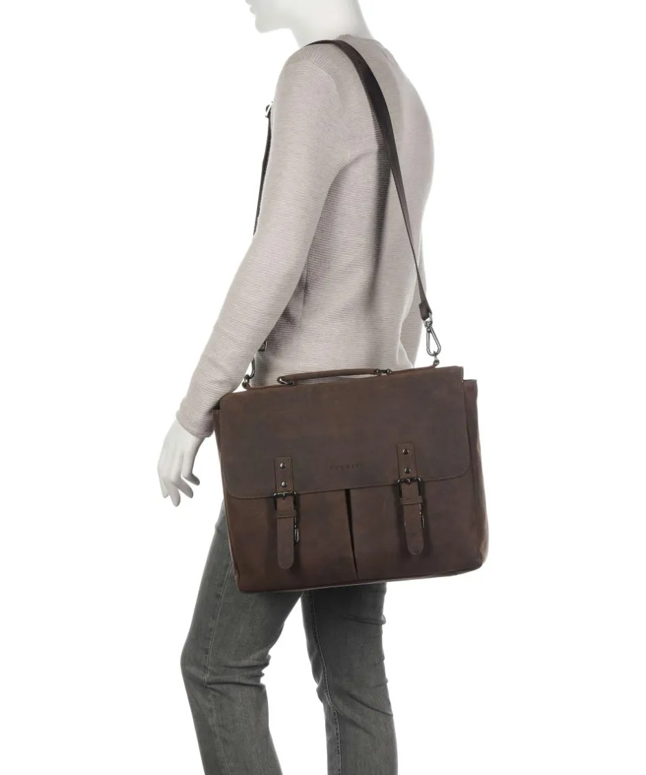 Bugatti Business- & Laptop Bags-Luca Briefcase 15″ goatskin leather